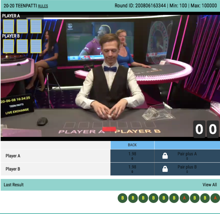 20-20 Teen Patti online casino live betting